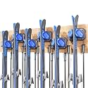 Ski & Snowboard Wall Rack for Garage Wall Fits Any Ski/board, Ski Wall Mount Holders Damage-Free Storage Rack, Garage Organization Space-Saving Winter Gear Organizer, Blue, 6 Pack