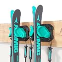 Ski & Snowboard Wall Rack for Garage Wall Fits Any Ski/board, Ski Wall Mount Holders Damage-Free Storage Rack, Garage Organization Space-Saving Winter Gear Organizer, Green, 2 Pack