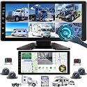 6-Channel GPS Navigation Touchable Screen Car Stereo with Carplay 128GB Large 1080P Image 10.36 Inch Monitor Backup Camera Built-in DVR for RV Truck Trailer Rear Side Front View Wired System