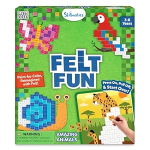 skillmatics reusable art activity  felt fun animals 3d mosaic craft kit
