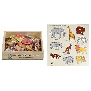 skillofun wildlife picture puzzle for 2-5 years multicolour amp skillofun - sfs-44d wooden kingsize identification tray wild animals with knobs multi color