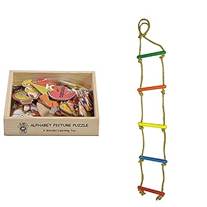 skillofun wildlife picture puzzle for 2-5 years multicolour amp skillofun wooden rope ladder multi color