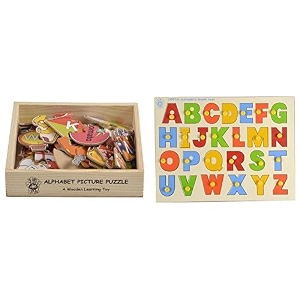 skillofun wildlife picture puzzle for 2-5 years multicolour amp skillofun - l-6k wooden capital abc stray with knobs