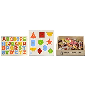 skillofun wildlife picture puzzle for 2-5 years multicolour 53 pcs amp skillofun - sf-10a wooden large shapes stray - triangle multi color amp skillofun - l-6k wooden capital abc stray with knobs