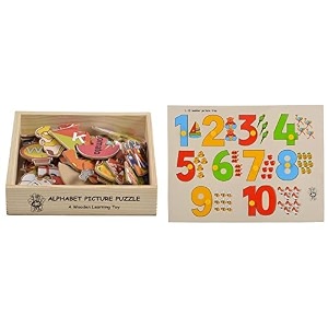 skillofun wildlife picture puzzle for 2-5 years multicolour amp skillofun - l-70sk wooden number with picture tray with knobs multi color
