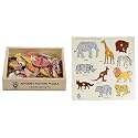 Skillofun Wildlife Picture Puzzle for 2-5 Years, Multicolour & Skillofun - SFS-44D Wooden Kingsize Identification Tray Wild Animals with Knobs, Multi Color