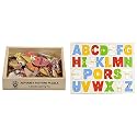 Skillofun Wildlife Picture Puzzle for 2-5 Years, Multicolour &amp; Skillofun - L-32SK Wooden Alphabet Picture Tray with Knobs, Multi Color