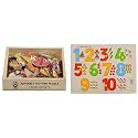 Skillofun Wildlife Picture Puzzle for 2-5 Years, Multicolour &amp; Skillofun - L-70SK Wooden Number with Picture Tray with Knobs, Multi Color