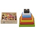 Skillofun Wildlife Picture Puzzle for 2-5 Years, Multicolour &amp; Skillofun Wooden Graded Square Tower, Multi Color