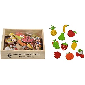 skillofun wildlife picture puzzle multicolour 53 pieces amp skillofun - s-47 wooden magnetic cutouts - fruits multi color set of 10