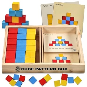 skillofun wooden cube pattern puzzle box  blocks for kids  kids learning toys  cube puzzle toddler toys  3d building blocks  engaging toy for 1 year old  wooden puzzles