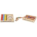 Skillofun Kid Wooden Cubes Pattern Box, Multi Color&amp; Wood Number and Bead Set, Multicolor