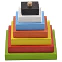 Skillofun Wooden Graded Square Tower, Multi Color - Non-Toxic eco-Friendly Toy for Size Discrimination, Encourages Hand-Eye Coordination and Early Learning with Fun Play |