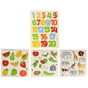 skillofun wooden king size identification tray fruitsidentification tray vegetables with knobssfs-44d kingsize identification tray wild animals1-20 number shape tray with knobs-set of 4toys