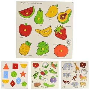 skillofun wooden king size identification tray fruitswooden large shapes trayidentification tray vegetables with knobssfs-44d wooden kingsize identification tray wild animals-set of 4toys