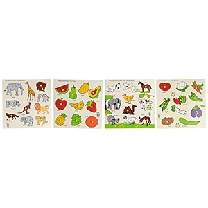 skillofun wooden king size identification tray fruitsidentification tray vegetables knobsidentification tray useful animals knobssfs-44d kingsize identification tray wild animals-set of 4toys