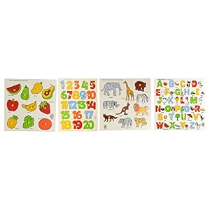 skillofun wooden king size identification tray fruitssfs-44d wooden kingsize identification tray wild animals 1-20 number shape tray knobswooden capital alphabet tray picture knobs-set of 4toys