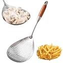 Skimmer Slotted Spoon, 304 Stainless Steel Spider Strainer Skimmer Ladle Spoon for Cooking and Frying, Pasta Strainer Spoon, 5.8 Inch
