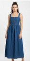 Skin Beauty Women A-line Blue Ankle Length