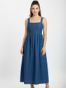 Skin Beauty Women A-line Blue Ankle Length