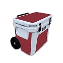 Skin Compatible with Yeti Roadie 32 Wheeled Cooler - Solid Burgundy - Premium 3M Vinyl Protective Wrap Decal Cover - Easy to Apply | Crafted in The USA by MightySkins