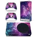 Skin Decal Sticker Cover Set for Xbox Series S Console and Controller Purple Starry Galaxy