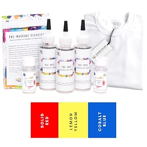 kadam tie dye kit-dawn  skin friendly tie and dye kit with white cotton t-shirtsize-36 3 tie dye colours dye activator amp colour fixer  cold fabric dyeing tie dye kit for kids and adults