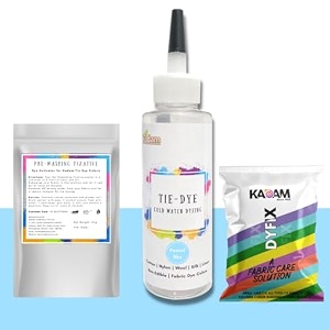 skin friendly tie dye bottle dye activator - color fixative included cold fabric dye colors pastel sky