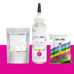 skin friendly tie dye bottle dye activator - color fixative included cold fabric dye colors hot pink