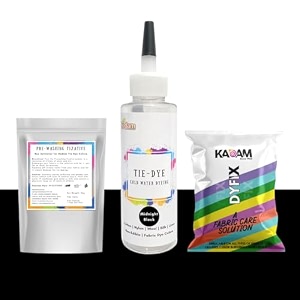 skin friendly tie dye bottle dye activator - color fixative included cold fabric dye colors midnight black