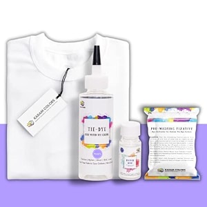 skin friendly tie dye bottle with white t-shirt 100 cotton 180 gsm t-shirt dye activator - color fixative included cold fabric dye colors large 4142 purple