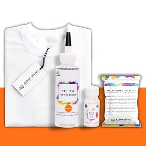 skin friendly tie dye bottle with white t-shirt 100 cotton 180 gsm t-shirt dye activator - color fixative included cold fabric dye colors large 4142 orange