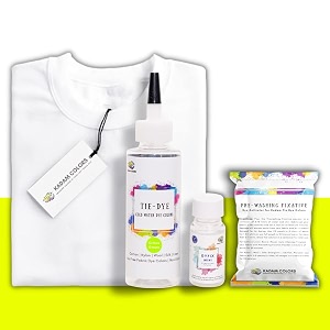 skin friendly tie dye bottle with white t-shirt 100 cotton 180 gsm t-shirt dye activator - color fixative included cold fabric dye colors medium 3940 citrus green