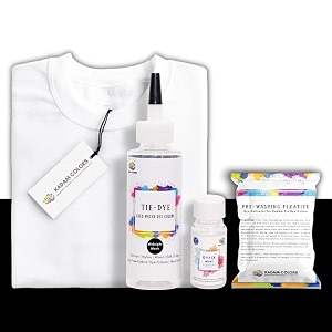 skin friendly tie dye bottle with white t-shirt 100 cotton 180 gsm t-shirt dye activator - color fixative included cold fabric dye colors 9-11 year midnight black