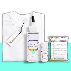 skin friendly tie dye bottle with white t-shirt 100 cotton 180 gsm t-shirt dye activator - color fixative included cold fabric dye colors 7-8 year mint green