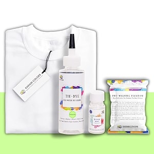 skin friendly tie dye bottle with white t-shirt 100 cotton 180 gsm t-shirt dye activator - color fixative included cold fabric dye colors 9-11 year pistachio