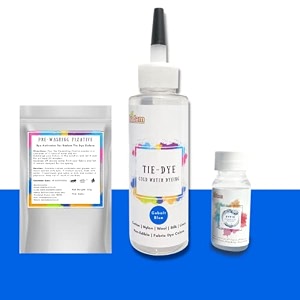 skin friendly tie dye bottle with white t-shirt 100 cotton 180 gsm t-shirt dye activator - color fixative included cold fabric dye colors no t-shirt tie dye bottle cobalt blue