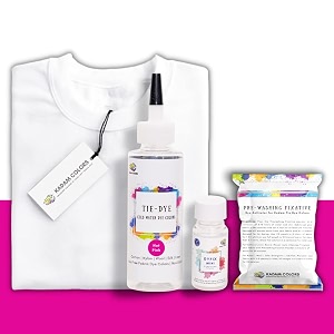 skin friendly tie dye bottle with white t-shirt 100 cotton 180 gsm t-shirt dye activator - color fixative included cold fabric dye colors 14-16 year hot pink