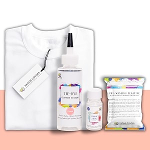 skin friendly tie dye bottle with white t-shirt 100 cotton 180 gsm t-shirt dye activator - color fixative included cold fabric dye colors large 4142 peach
