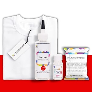 skin friendly tie dye bottle with white t-shirt 100 cotton 180 gsm t-shirt dye activator - color fixative included cold fabric dye colors xl 4344 solid red
