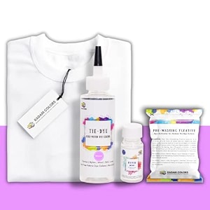 skin friendly tie dye bottle with white t-shirt 100 cotton 180 gsm t-shirt dye activator - color fixative included cold fabric dye colors 5-6 year mauve
