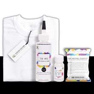 skin friendly tie dye bottle with white t-shirt 100 cotton 180 gsm t-shirt dye activator - color fixative included cold fabric dye colors small 3738 midnight black