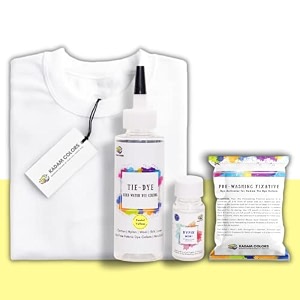 skin friendly tie dye bottle with white t-shirt 100 cotton 180 gsm t-shirt dye activator - color fixative included cold fabric dye colors small 3738 pastel yellow