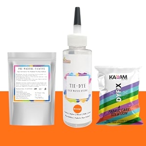 skin friendly tie dye bottle with white t-shirt 100 cotton 180 gsm t-shirt dye activator - color fixative included cold fabric dye colors no t-shirt tie dye bottle orange