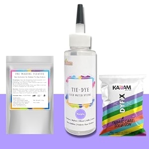 skin friendly tie dye bottle with white t-shirt 100 cotton 180 gsm t-shirt dye activator - color fixative included cold fabric dye colors lilac
