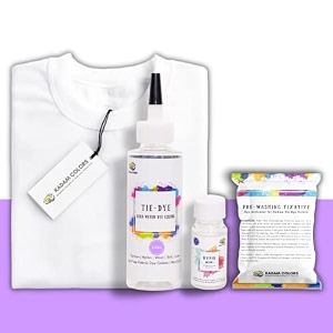 skin friendly tie dye bottle with white t-shirt 100 cotton 180 gsm t-shirt dye activator - color fixative included cold fabric dye colors 12-13 year lilac