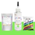 Skin Friendly Tie Dye Bottle with White T-Shirt, 100% Cotton 180 GSM T-Shirt, Dye Activator - Color Fixative Included, Cold Fabric Dye Colors (No T-Shirt, Tie Dye Bottle Parrot Green)