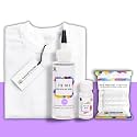 Skin Friendly Tie Dye Bottle with White T-Shirt, 100% Cotton 180 GSM T-Shirt, Dye Activator - Color Fixative Included, Cold Fabric Dye Colors (9-11 Year, Lilac)