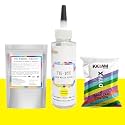 Skin Friendly Tie Dye Bottle with White T-Shirt, 100% Cotton 180 GSM T-Shirt, Dye Activator - Color Fixative Included, Cold Fabric Dye Colors (No T-Shirt, Tie Dye Bottle Lemon Yellow)