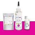 Skin Friendly Tie Dye Bottle with White T-Shirt, 100% Cotton 180 GSM T-Shirt, Dye Activator - Color Fixative Included, Cold Fabric Dye Colors (Small 37/38, Hot Pink)